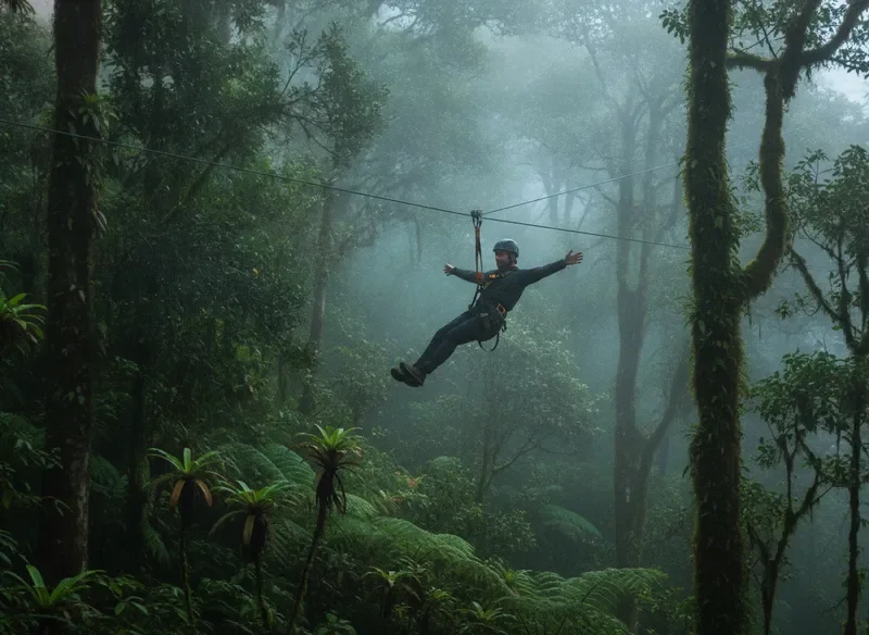 Ziplining through the Monteverde cloud forest