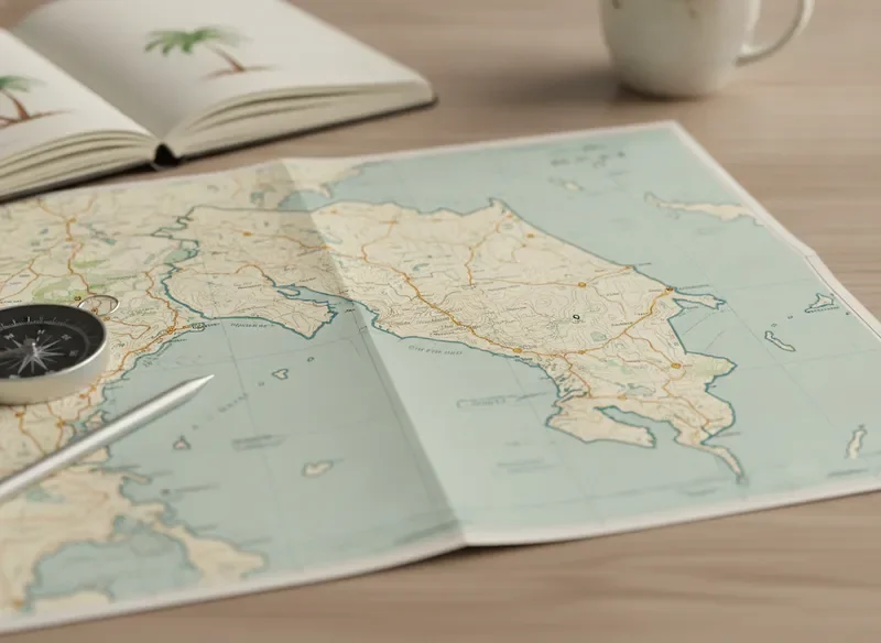 Decorative map of Costa Rica